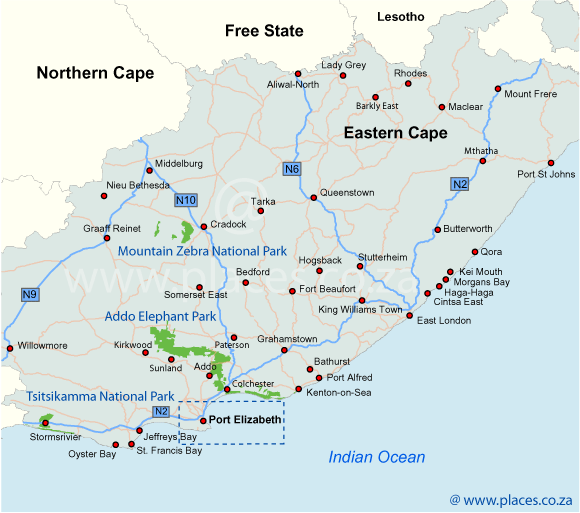 Map of the Eastern Cape